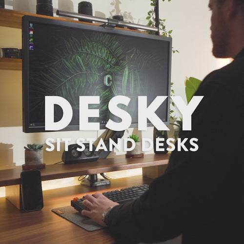 Desky Dual Bamboo Sit Stand Desk