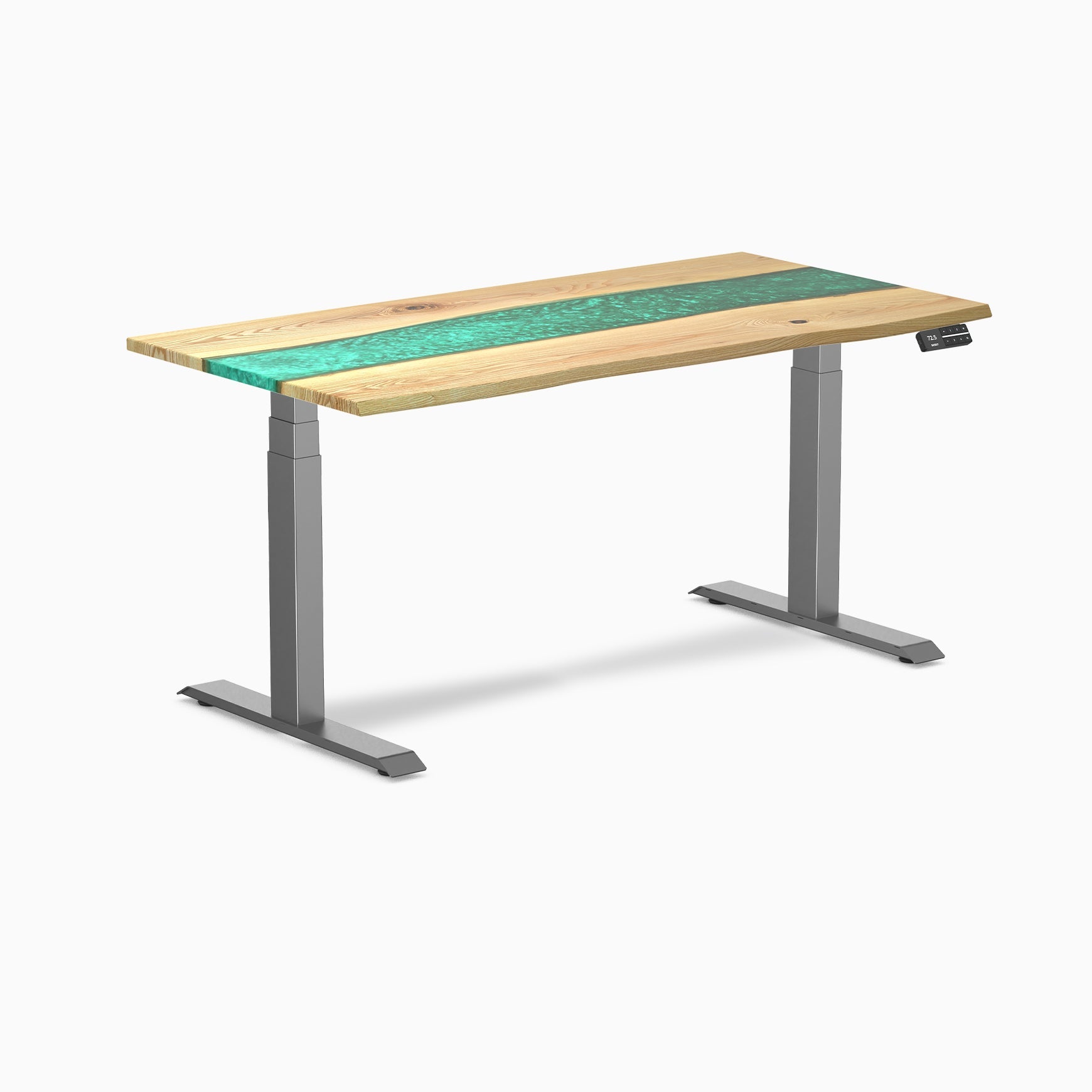 Desky Dual Resin Hardwood Sit Stand Desk
